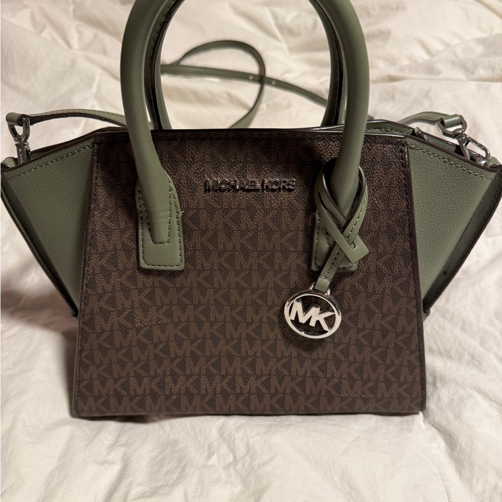 Michael Kors Olive and Chocolate Satchel